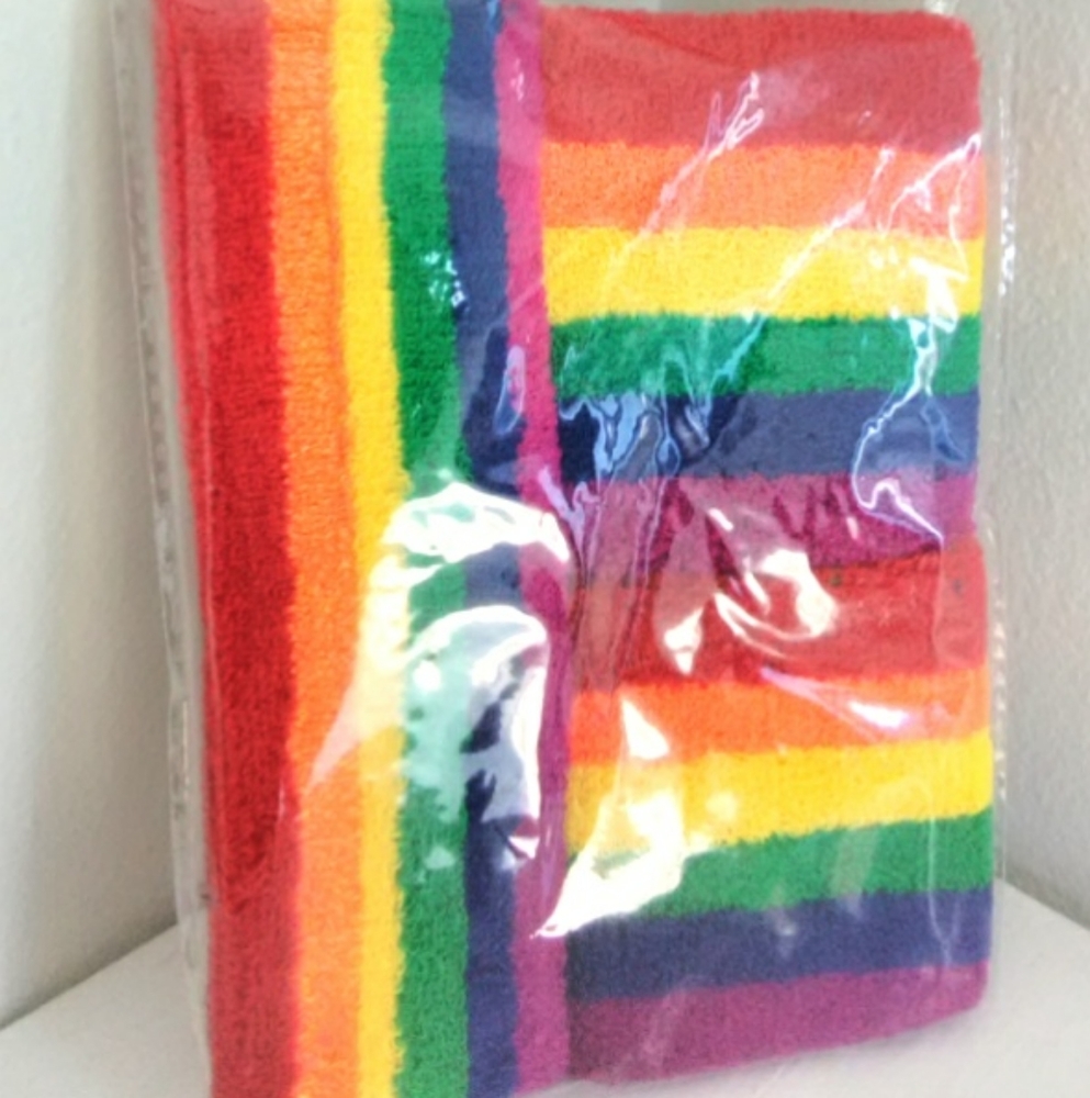 Rainbow wristband sweatband set